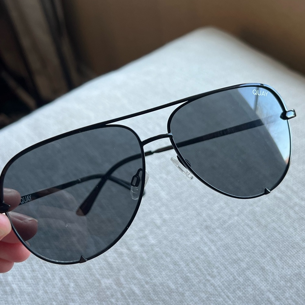 Quay Australia “High Key” Mini Sunglasses Black Frame / Smoke Lens